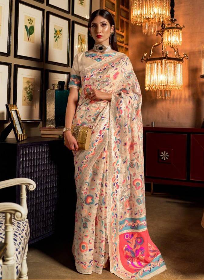 RAJTEX KHYBER SILK Heavy Festive Wear Pure Kashmiri Modal Weaving Latest Saree Collection